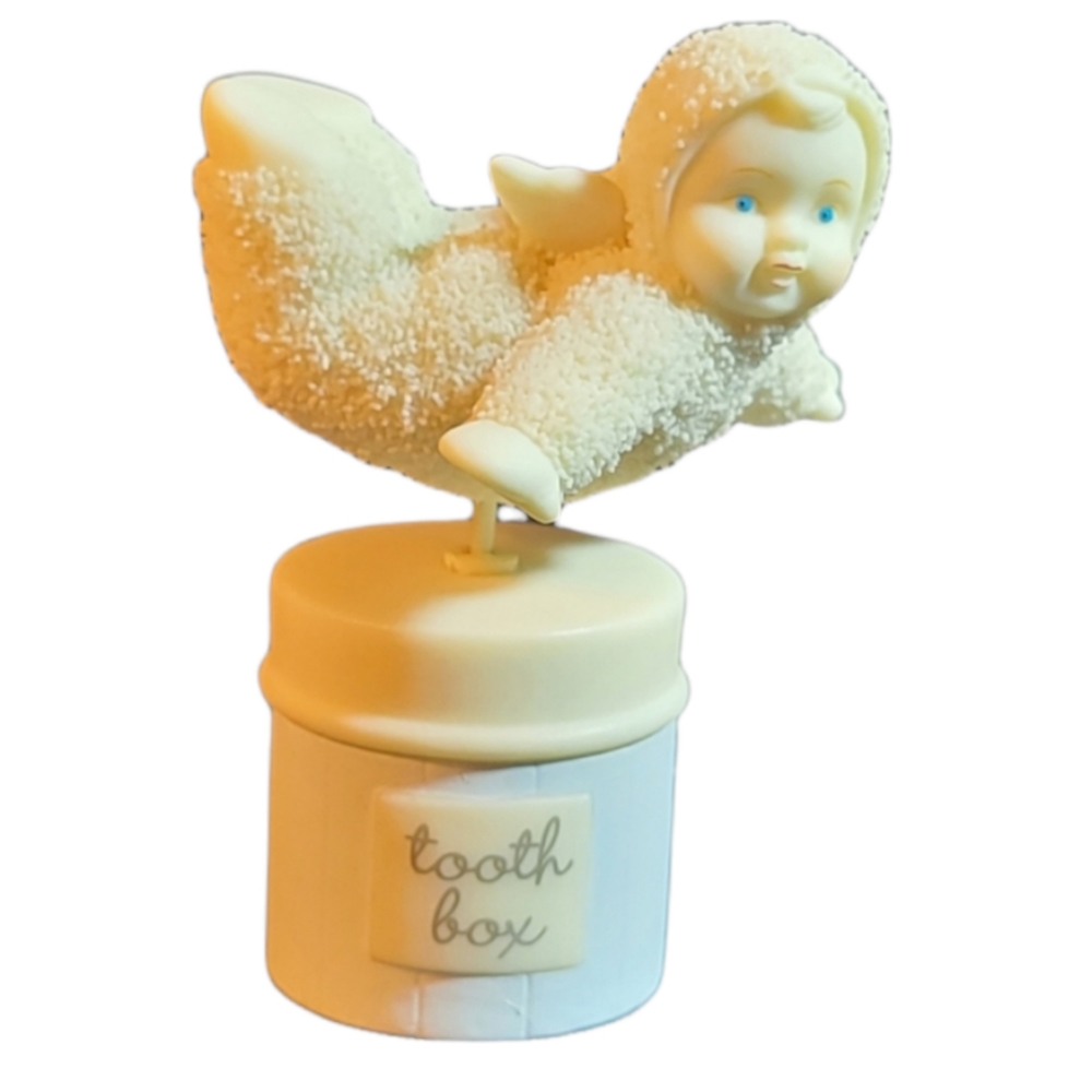 Department 56 Baby's First Tooth Box, snowbaby angel, vintage